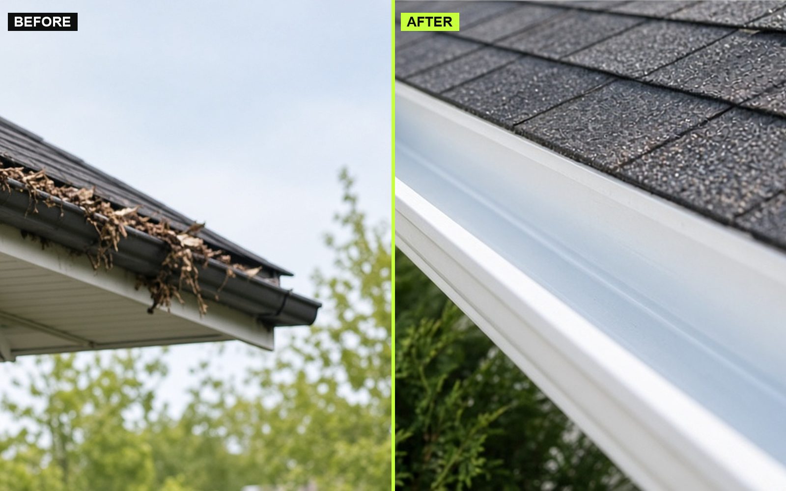 Completed exterior cleaning job
